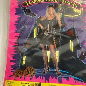 California costumes flapper multicolor sequin flapper dress with fringe medium